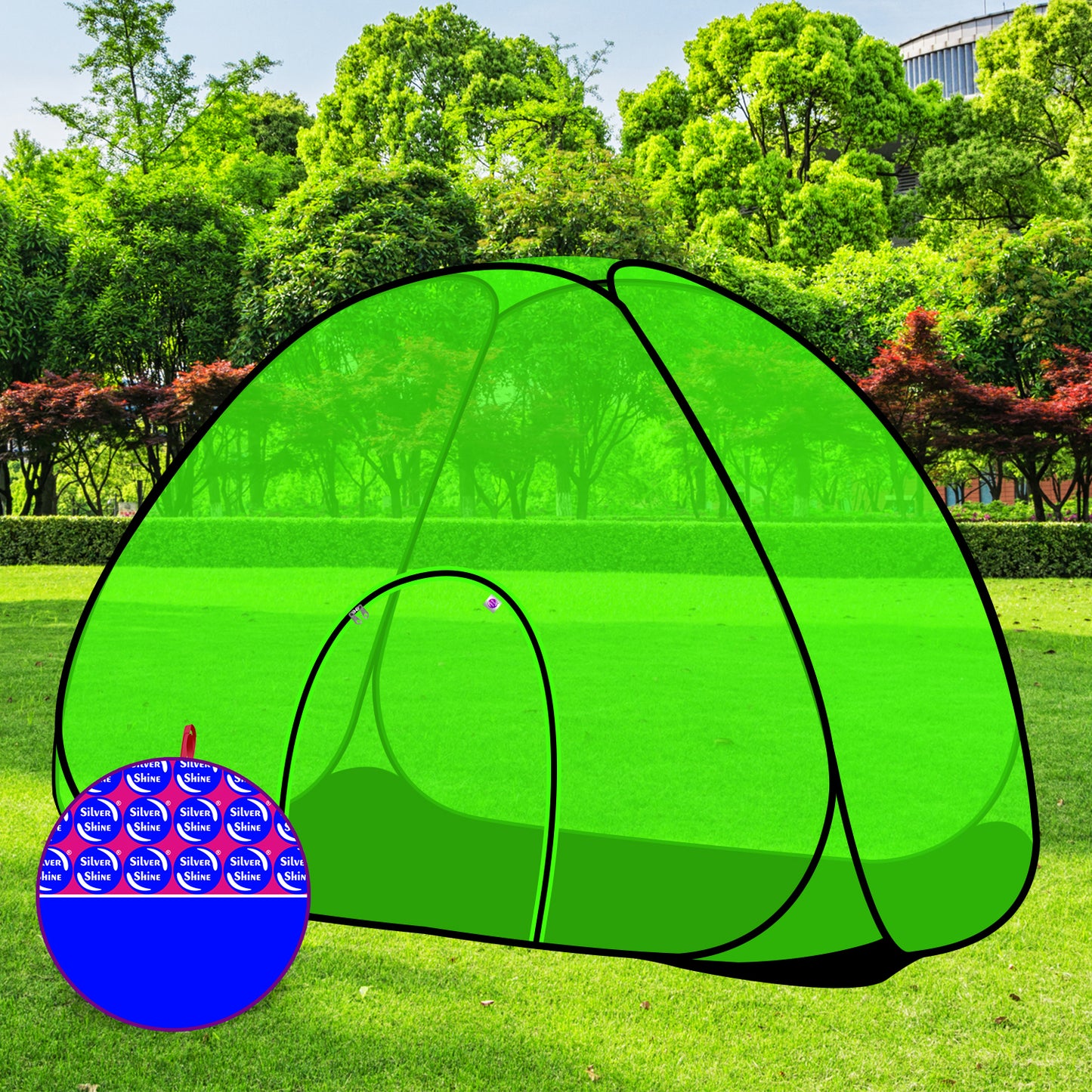 Green Mosquito Net With Base (Single Bed)