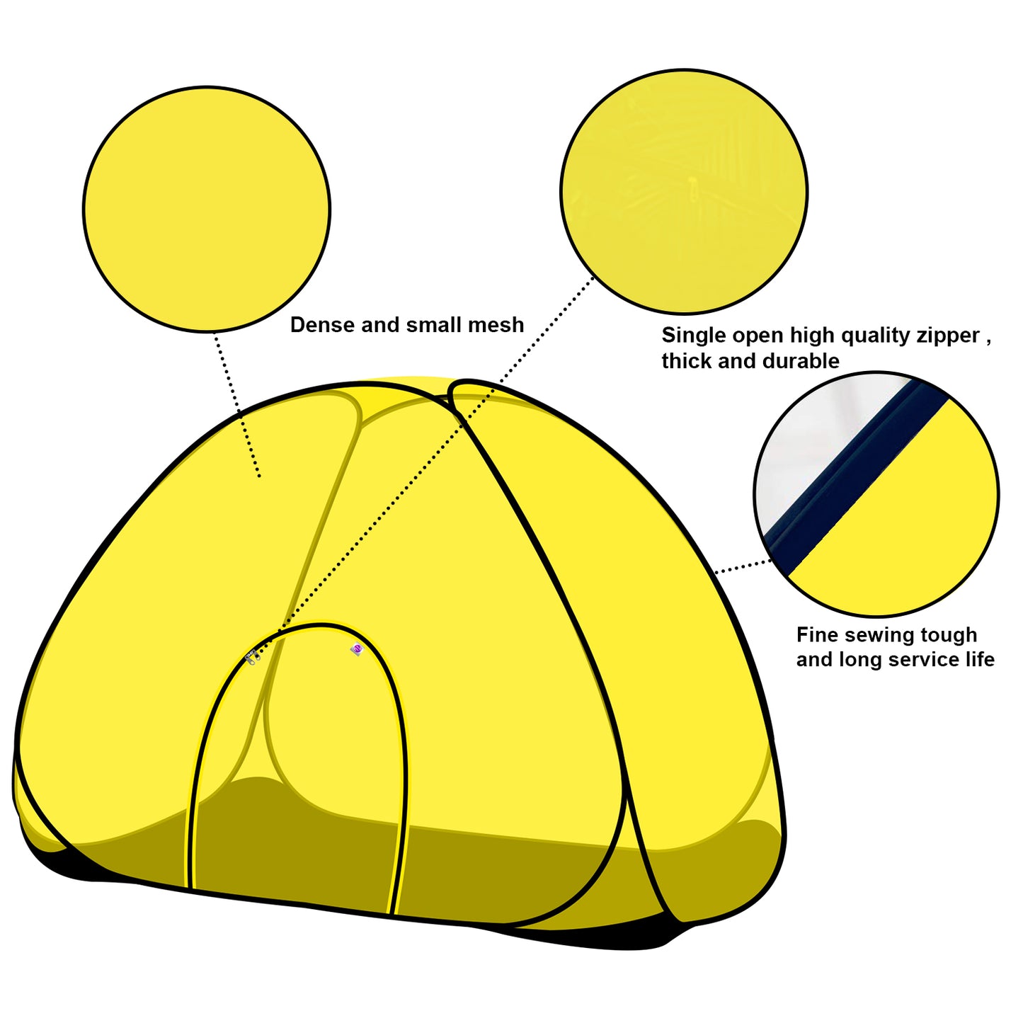 Yellow Mosquito Net With Base (Single Bed)